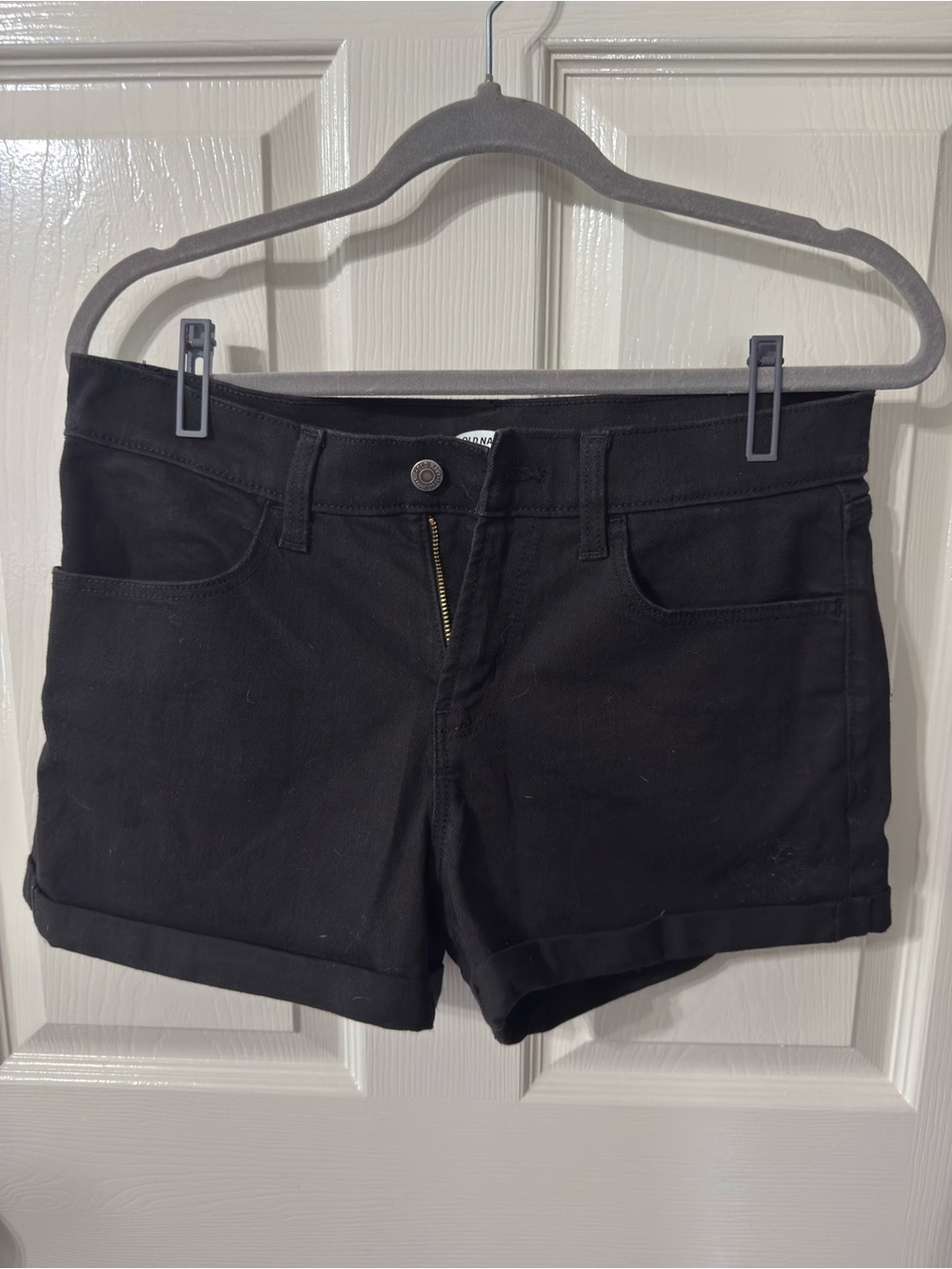Old Navy Black Denim Cuffed Jean Shorts
